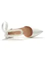 Women's Satin Closed Toe With Pearl Chunky Heel Wedding Shoes