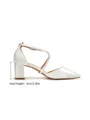 Women's Satin Closed Toe Chunky Heel Wedding Shoes