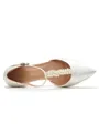 Women's Satin Closed Toe With Pearl Chunky Heel Wedding Shoes