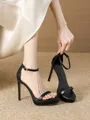 Women's Peep Toe Stiletto Heel Shoes