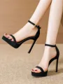 Women's Peep Toe Stiletto Heel Shoes