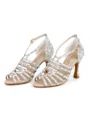 Women's Satin Peep Toe With Rhinestone Stiletto Heel Shoes