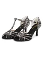 Women's Satin Peep Toe With Rhinestone Stiletto Heel Shoes