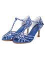 Women's Satin Peep Toe With Rhinestone Stiletto Heel Shoes