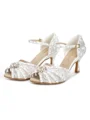Women's Satin Peep Toe With Rhinestone Stiletto Heel Shoes