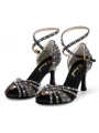 Women's Satin Peep Toe With Rhinestone Stiletto Heel Shoes