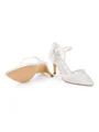 Women's Tulle Closed Toe With Imitation Pearl Stiletto Heel Shoes