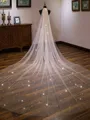 Gorgeous Tulle One-Tier Cathedral Bridal Veils With Sequins