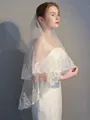 Charming 2 Layer Tulle With Lace Wedding Veils