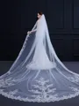 Graceful Tulle One-Tier Cathedral Bridal Veils With Applique