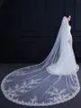 Graceful Tulle One-Tier Cathedral Bridal Veils With Applique