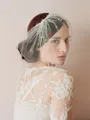 One-tier Cut Edge Birdcage Veils With Imitation Pearls