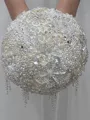 Charming Round Satin Bridal Bouquets