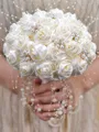 Charming Round Satin Bridal Bouquets