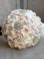 Charming Round Silk Flower Bridal Bouquets