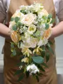 Delicate Cascade Silk Flower Bridal Bouquets
