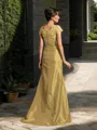 Trumpet/Mermaid Scoop Sweep Train Taffeta Mother of the Bride Dresses With Beading