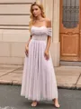 A-line Off-the-Shoulder Pleated Ankle-Length Corset Homecoming Dress