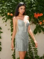 Sheath Sweetheart Rhinestone Short/Mini Corset Homecoming Dress