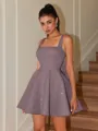 A-line Square Bow Short/Mini Corset Homecoming Dress