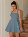 A-line Square Bow Short/Mini Corset Homecoming Dress