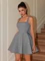 A-line Square Bow Short/Mini Corset Homecoming Dress