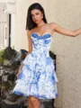 A-line Sweetheart Cascading Ruffles Short/Mini Corset Homecoming Dress