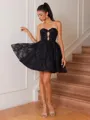 Ball-Gown Sweetheart Appliques Lace Short/Mini Lace Corset Homecoming Dress
