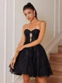 Ball-Gown Sweetheart Appliques Lace Short/Mini Lace Corset Homecoming Dress