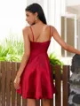 A-line Spaghetti Straps Short/Mini Silk Like Satin Corset Homecoming Dress