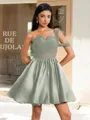 Ball-Gown One-Shoulder Pleated Short/Mini Satin Corset Homecoming Dress
