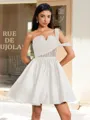 Ball-Gown One-Shoulder Pleated Short/Mini Satin Corset Homecoming Dress