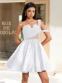 Ball-Gown One-Shoulder Pleated Short/Mini Satin Corset Homecoming Dress