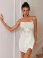 A-line Off-the-Shoulder Pleated Asymmetrical Corset Homecoming Dress