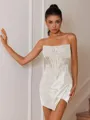 A-line Off-the-Shoulder Pleated Asymmetrical Corset Homecoming Dress