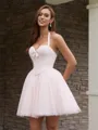 Ball-Gown Halter Bow Short/Mini Corset Homecoming Dress