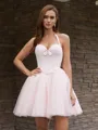 Ball-Gown Halter Bow Short/Mini Corset Homecoming Dress