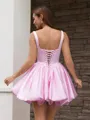 Ball-Gown Straps Short/Mini Satin Homecoming Dress