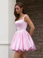 Ball-Gown Straps Short/Mini Satin Homecoming Dress