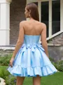 A-line Straight Bow Short/Mini Corset Homecoming Dress