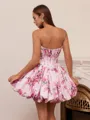 Ball-Gown Sweetheart Pleated Short/Mini Corset Homecoming Dress