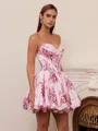 Ball-Gown Sweetheart Pleated Short/Mini Corset Homecoming Dress