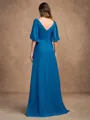A-Line/Princess Chiffon Ruched V-neck 1/2 Sleeves Floor-Length Mother of the Bride Dresses