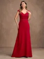 Sheath/Column Stretch Crepe Beading V-neck Sleeveless Floor-Length Mother of the Bride Dresses