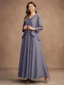 A-Line/Princess Chiffon Applique V-neck Sleeveless Ankle-Length Mother of the Bride Dresses
