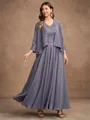 A-Line/Princess Chiffon Applique V-neck Sleeveless Ankle-Length Mother of the Bride Dresses