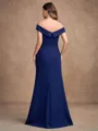 Sheath Off-the-Shoulder Appliques Lace Floor-Length Stretch Crepe Mother of the Bride Dress