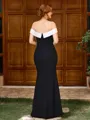 Sheath Off-the-Shoulder Floor-Length Stretch Crepe Mother of the Bride Dress