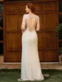 Sheath Scoop Long Sleeves Appliques Lace Floor-Length Chiffon Mother of the Bride Dress
