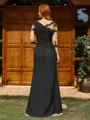Sheath Scoop 1/2 Sleeves Appliques Lace Floor-Length Chiffon Mother of the Bride Dress